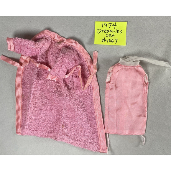 Barbie Fashion Doll Vtg Clothes Nightgown Pajamas PJs Robe Negligee Lot of 7 pcs - Picture 3 of 11